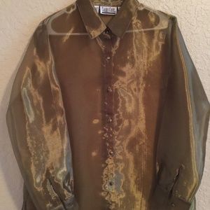 Gold Sheer button down shirt